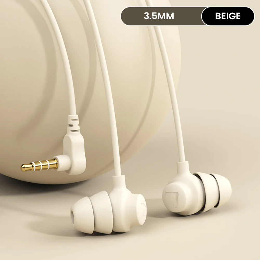 OLAF Silicone In-ear 3.5mm Jack Wired Earphones Handsfree Sleep Headphones With Cable Earbuds In-line Control Headset With Mic