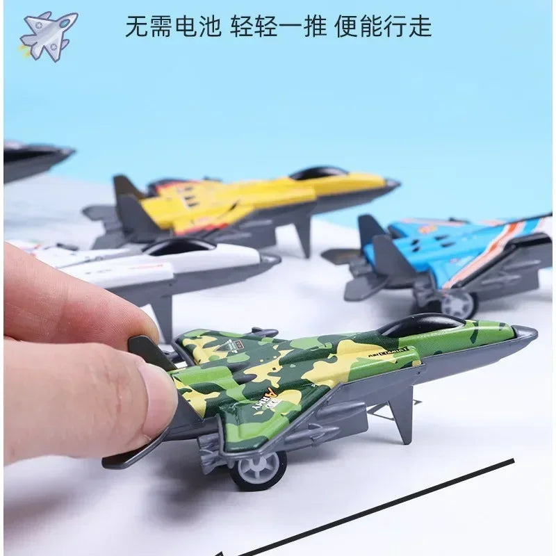 1PC Kids Aircraft Toy Simulation Mini Airplane Model Children Alloy Iron Pull Back Plane Toy Baby Educational Toy Gifts Random