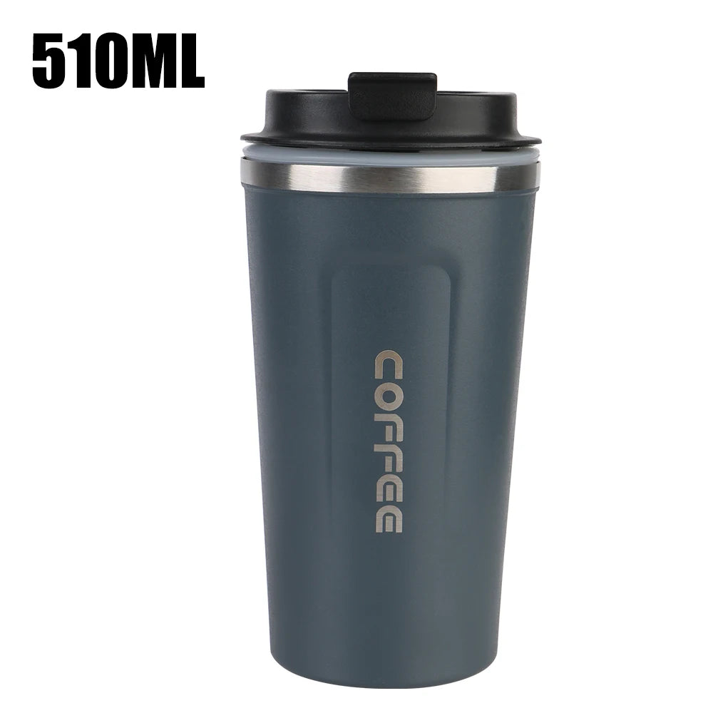 Thermo Cafe Coffee Mug Car Thermos Mug 380/510ML Leak_Proof Travel Thermo Cup for Tea Water Coffee Double Stainless Steel