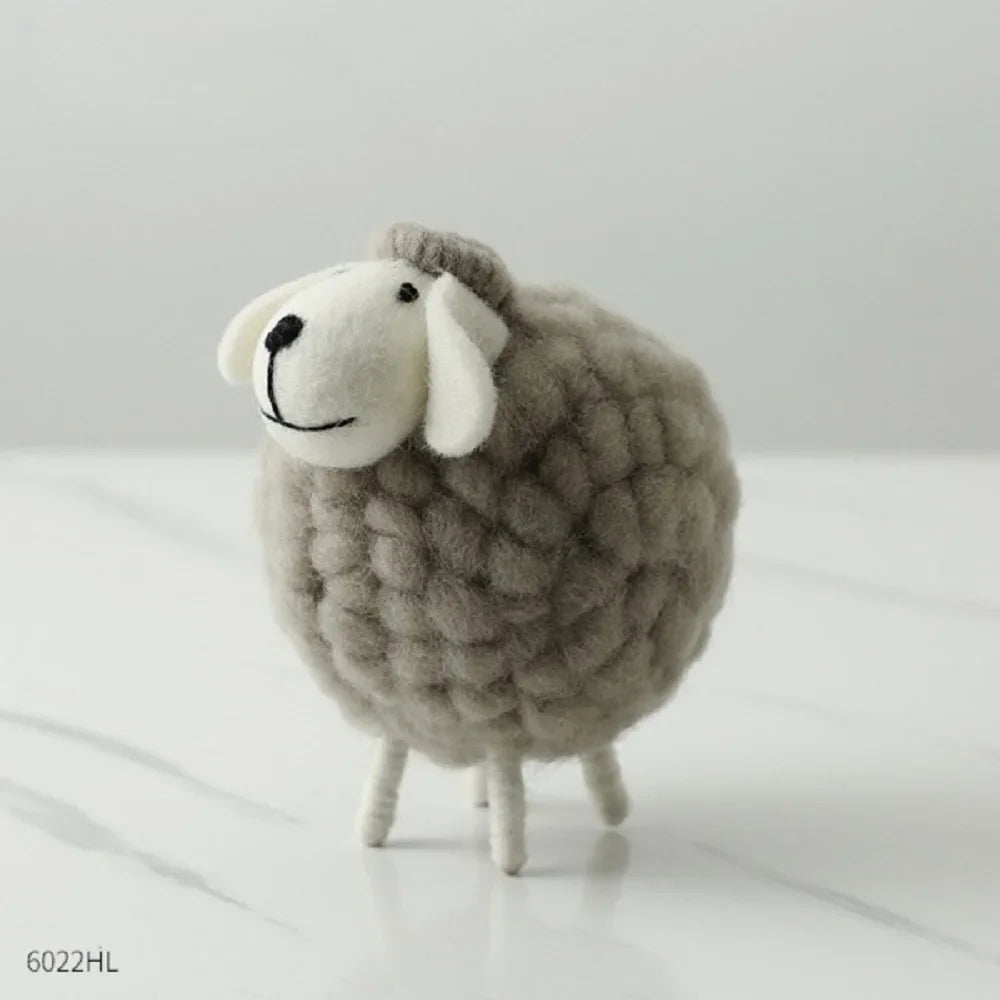 Scandinavian Ins Style Cute Felt Sheep Ornaments Desktop Decorations Children's Room Personality Girl Desk Small Ornaments