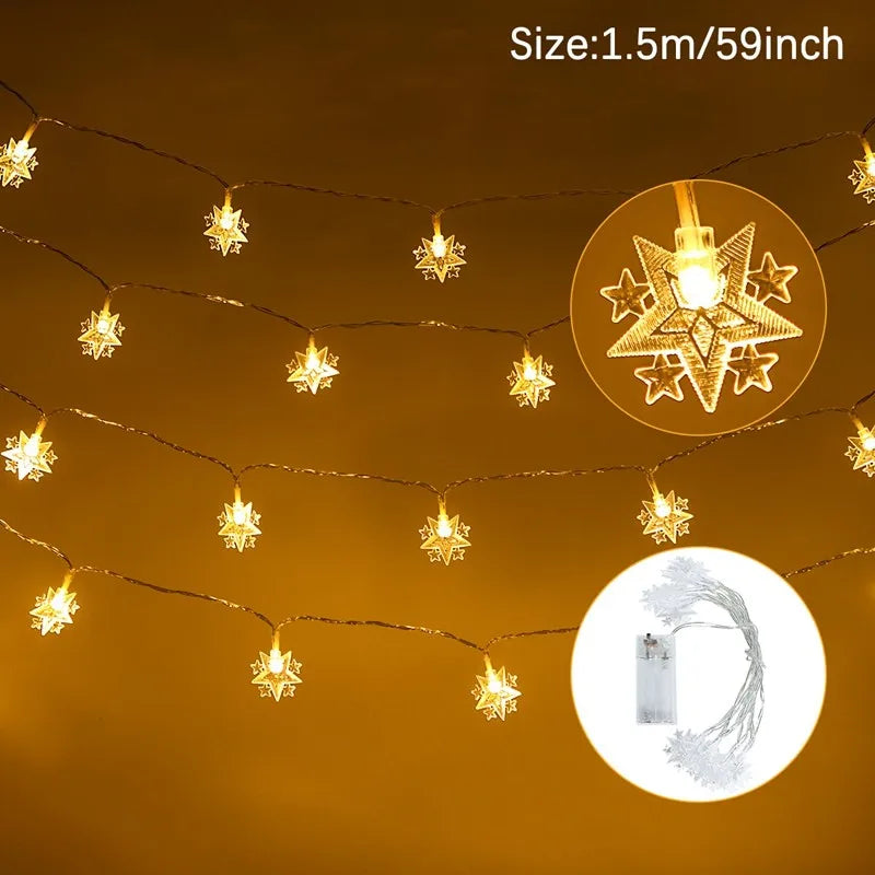 Eid Mubarak Moon Star Led String Lights Ramadan Decoraion for Home 2025 Ramadan Kareem Muslim Islam Al Adha Party Supplies