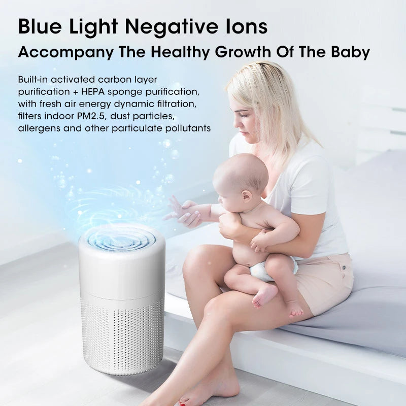 Portable Air Purifier Household Air Cleaner Mini Desktop Air Purifier With HEPA Filter Air Freshener Air Cleaner For Home Office