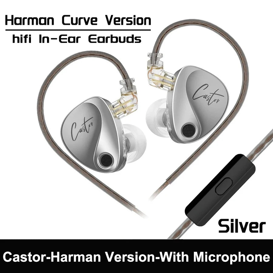 KZ Castor Wired Harman Improved Bass HiFi Earphone 2 Dynamic Tunable Balance Monitor Headphone IEM Earphones Music Sport Earbuds