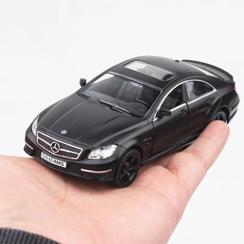 1:36 Mercedes-Benz CLS 63 AMG Metal Diecast Car Model Scale Miniature Collection Vehicle Hobby Kid Toy for Boy Xmas Gift A57