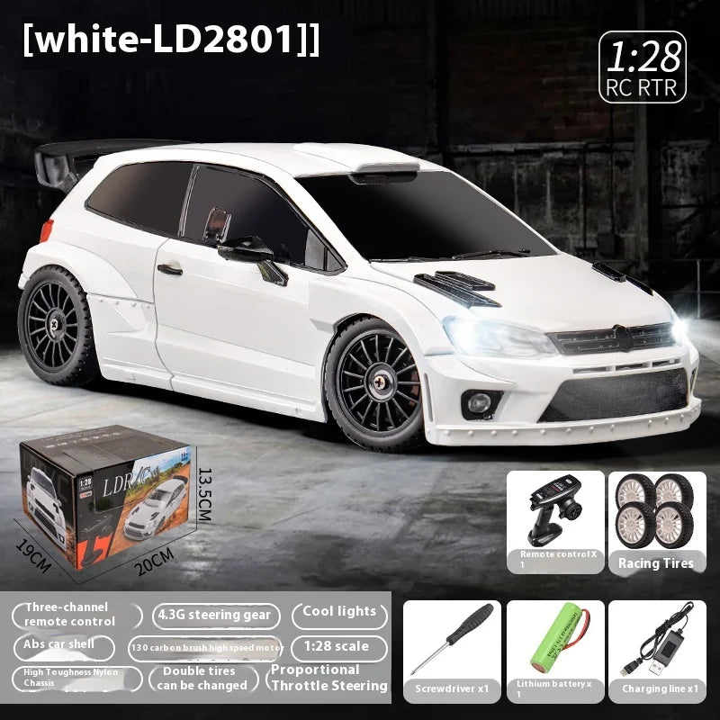 1/28 2.4g Ld2801 Polo Rc Drift Car Radio Control 4wd Full Proportional Throttle Control Rc Cars Toy Kid Christmas Birthday Gifts