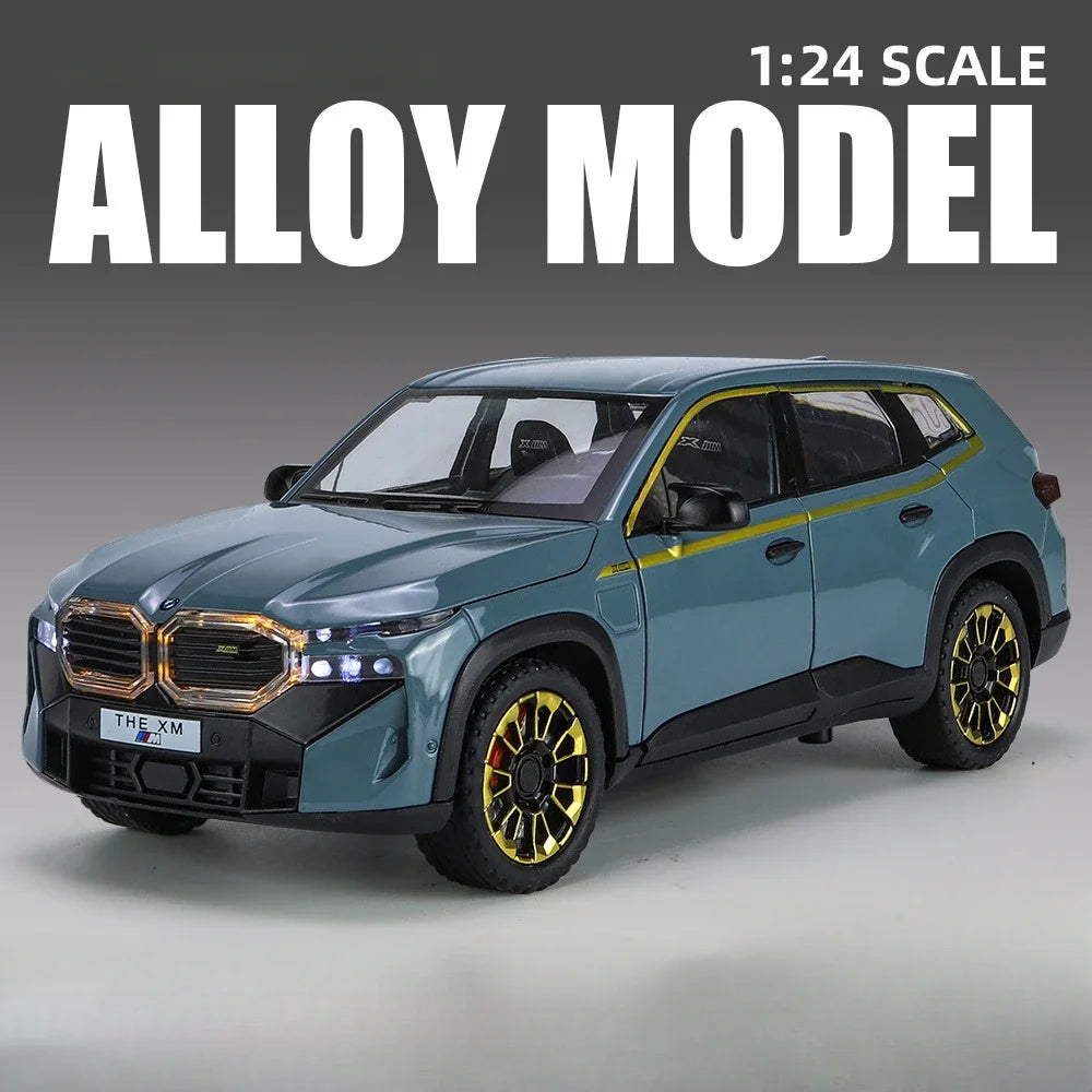 1/24 The XM Alloy Car Models Toy Diecasts Off-road Vehicles with Light Sound Pull Back Function SUV Car Toys for Kids Boys Gifts