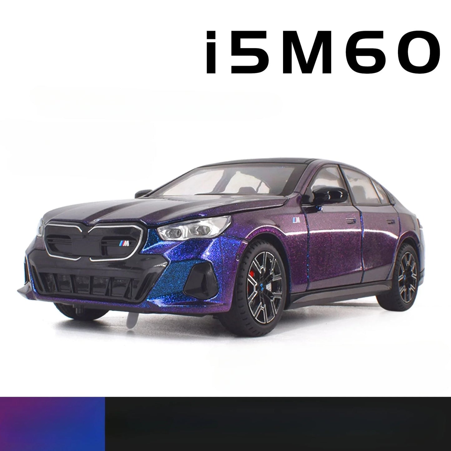 1:24 BMW I5 M60 Alloy Diecast Model Car Die Casting Children's Toy Car Birthday Gift For Boy Present Hobby Collect