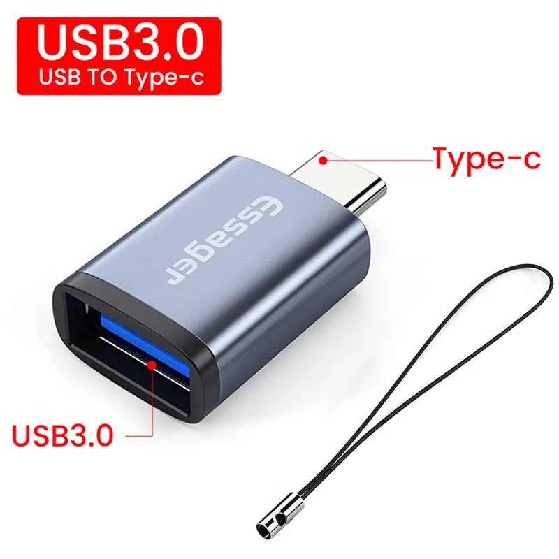 Essager Type C To USB 3.0 OTG Adapter USB-C Male To USB Female Converter For Macbook Xiaomi Huawei Samsung S20 USBC OTG Connect