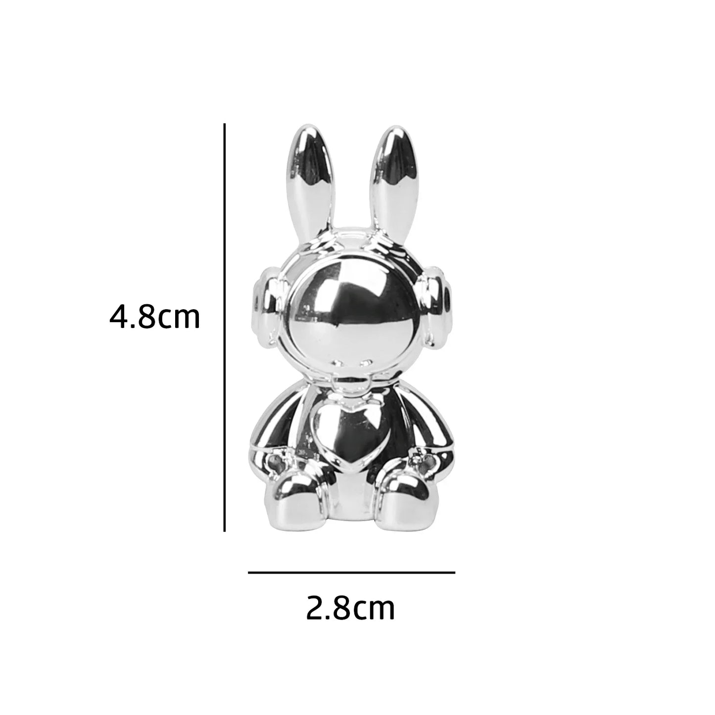 Mini Electroplated Rabbit Statues Car Dashboard Toys Doll Figures Home Garden Table Decoration Cute Ornament Crafts Gift