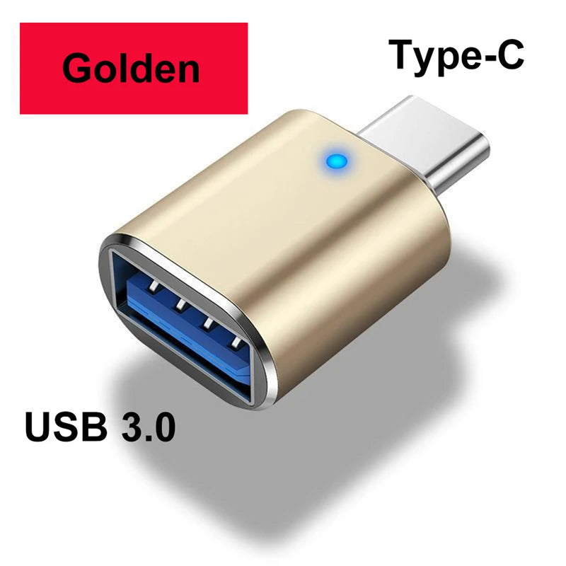 USB 3.0 To Type C Adapter  LED OTG To USB C USB-A To Micro USB Type-C Female Connector For HUAWEI Samsung Xiaomi  POCO Adapters