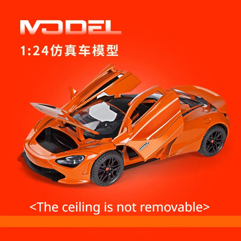 1:24 McLaren 720S Alloy Racing Car Model Diecast Metal Sports Car Model Simulation Sound and Light Collection Childrens Toy Gift