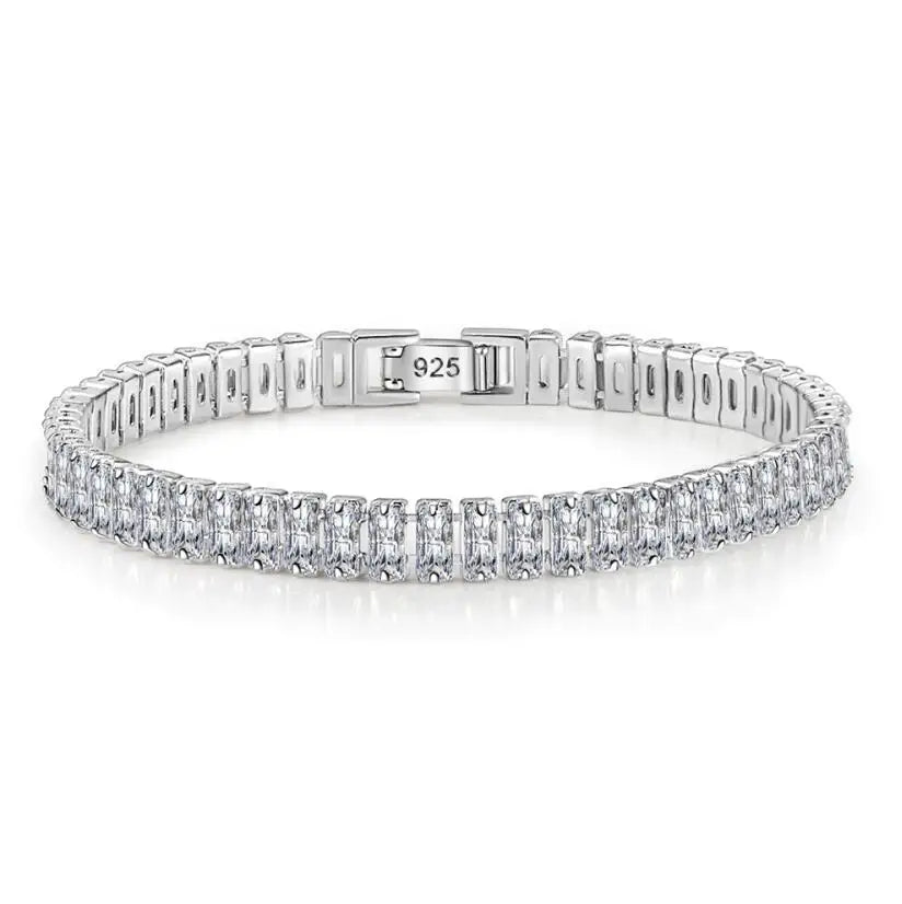 Pure Silver Of 17.5-18CM Tennis Bracelet Jewelry 2-4mm 5A CZ Eternal Gift For Wife Stunning Real 925 Jewellery