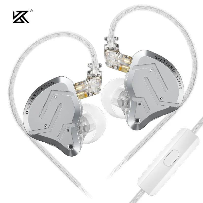 KZ ZSN Pro 2 in Ear Metal Earphones Hybrid Drive 1BA+1DD HIFI Bass Headset Sport Noise Cancelling Music Headphone