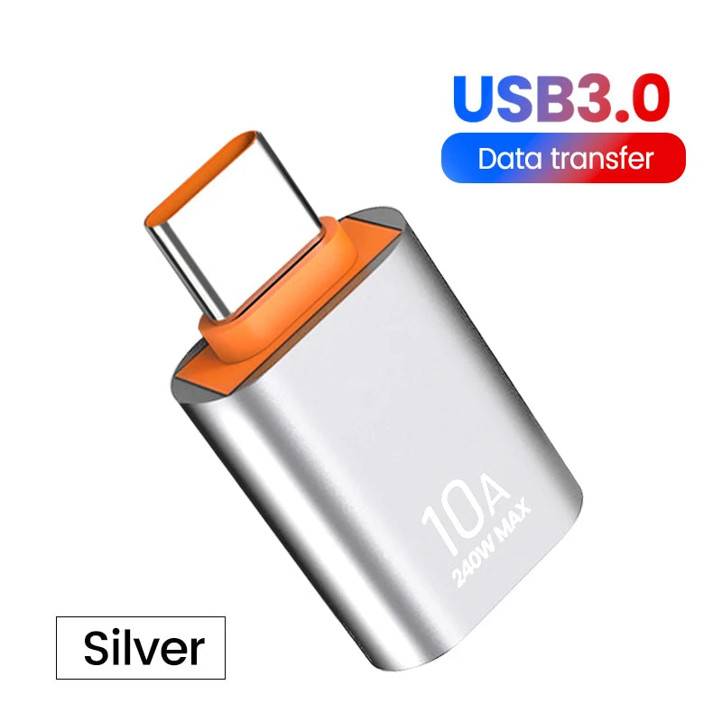 10A OTG USB3.0/2.0 To Type C Adapter TypeC Female to USB Male Converter Fast Charging OTG For Macbook Laptop Xiaomi Samsung