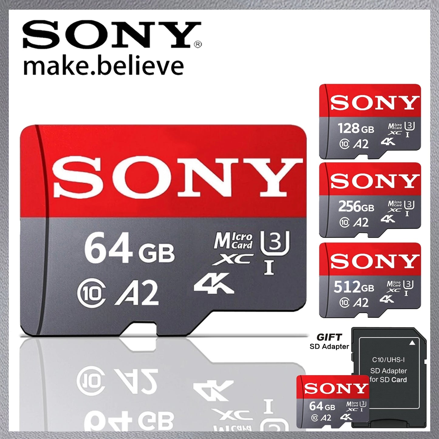 SONY Ultra Micro Mini SD Card 1TB 512GB SD Memory Card 128GB 256GB A2 U3 V30 TF Flash Cards For Phone Computer