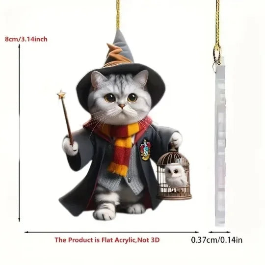 New Acrylic Flat Magic Cat Car Pendant Pendant