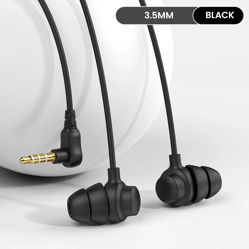 OLAF Silicone In-ear 3.5mm Jack Wired Earphones Handsfree Sleep Headphones With Cable Earbuds In-line Control Headset With Mic