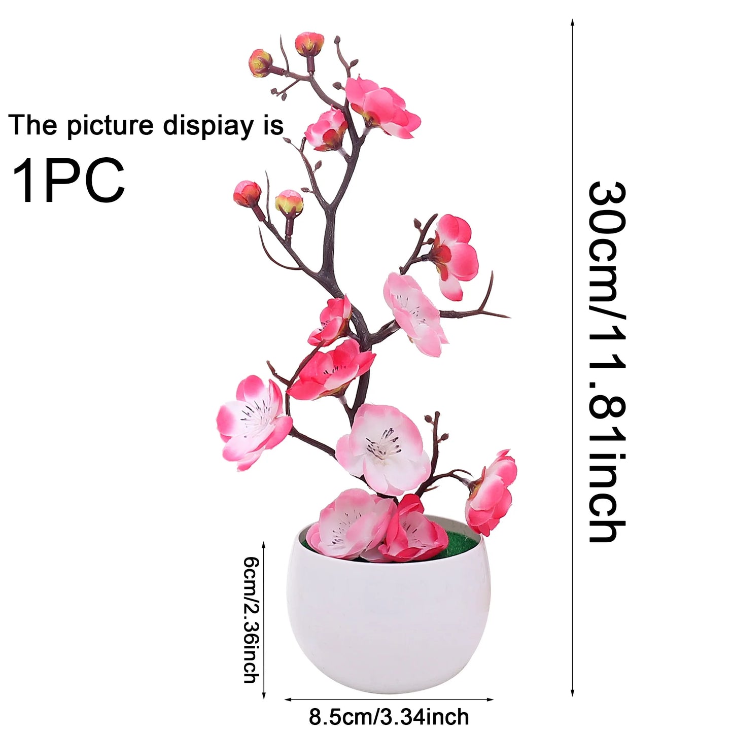 Plum Blossom Artificial Flowers Potted Vase Plants For Room Home Wedding Garden New Year Blossom Decoration Bonsai Accessories