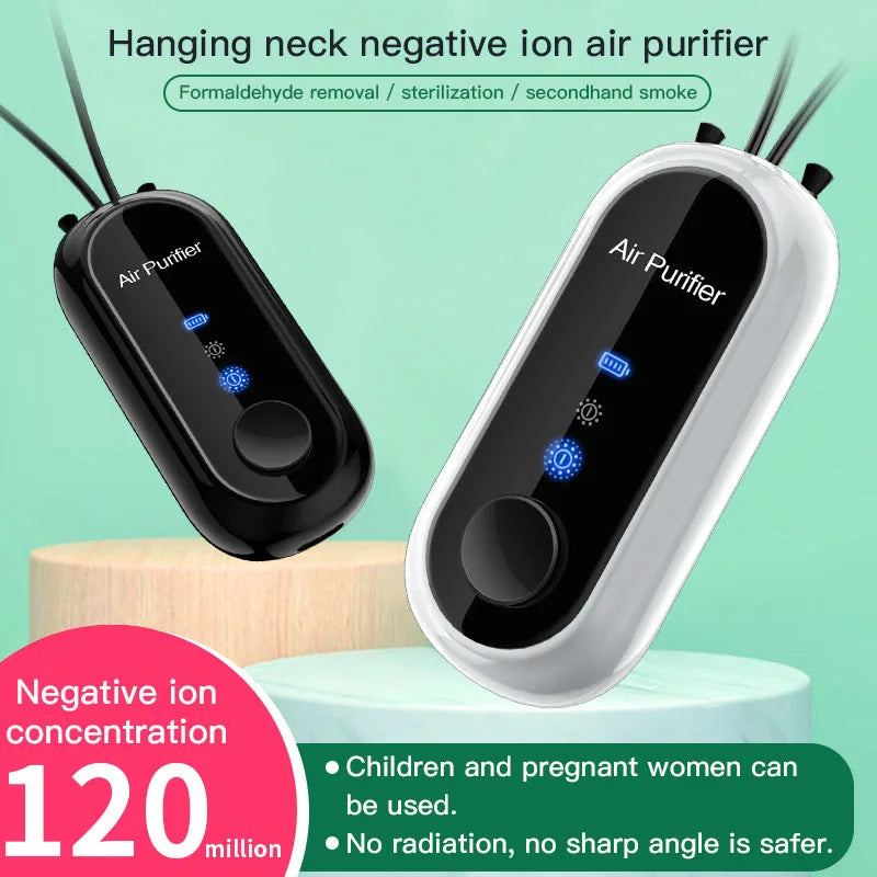 USB Charge Air Ozonizer Purifier Portable Home Ionizer Personal Necklace Wearable Air Purifier Negative Ions Ozone Machine