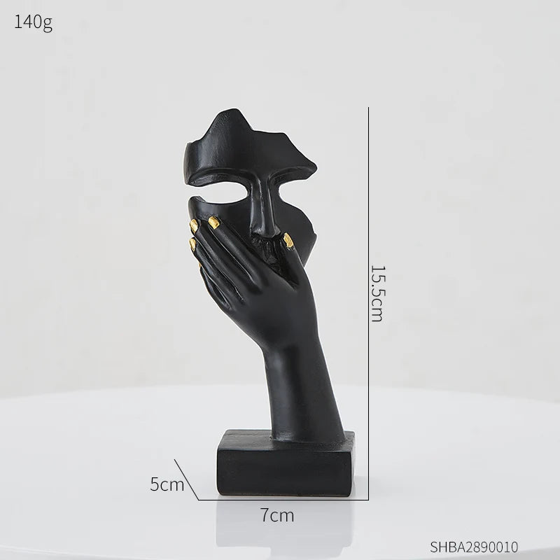 Nordic Statue Abstract Resin Desktop Ornaments Sculpture Miniature Figurines Face Character Art Crafts Office Home Decoration