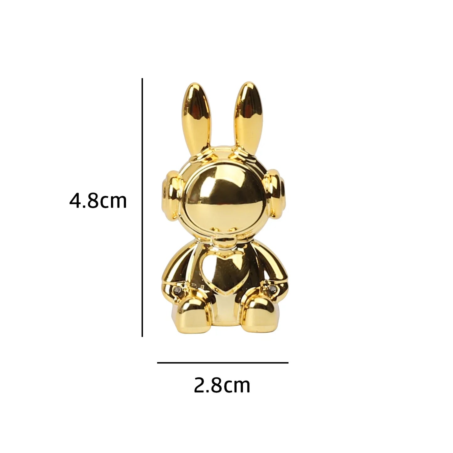 Mini Electroplated Rabbit Statues Car Dashboard Toys Doll Figures Home Garden Table Decoration Cute Ornament Crafts Gift