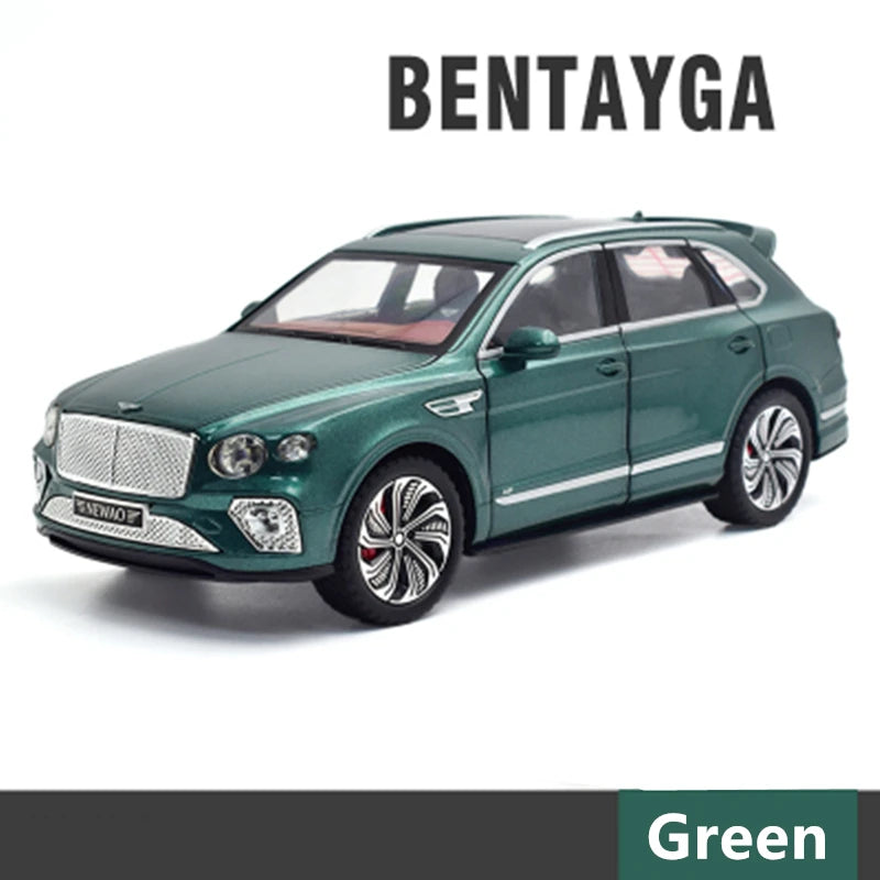 1:24 Bentayga SUV Alloy Luxy Car Model Diecast Metal Toy Vehicles Car Model High Simulation Sound and Light Collection Kids Gift