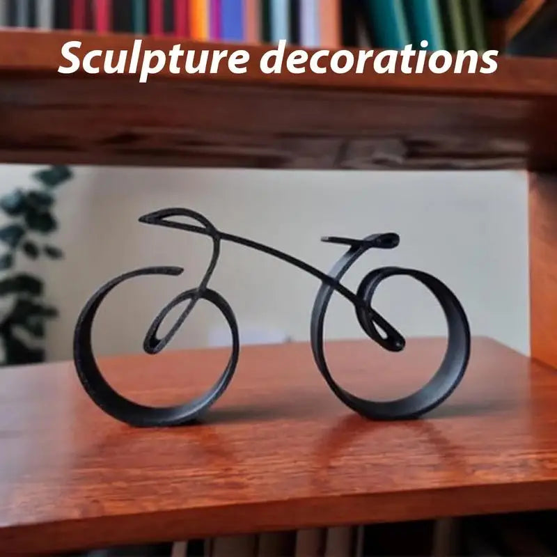 Minimalistic Bicycle Sculpture Stylish Art Wire Framed Style Bike Statue Tabletop Decoration For Home Office Creative Craft Gift