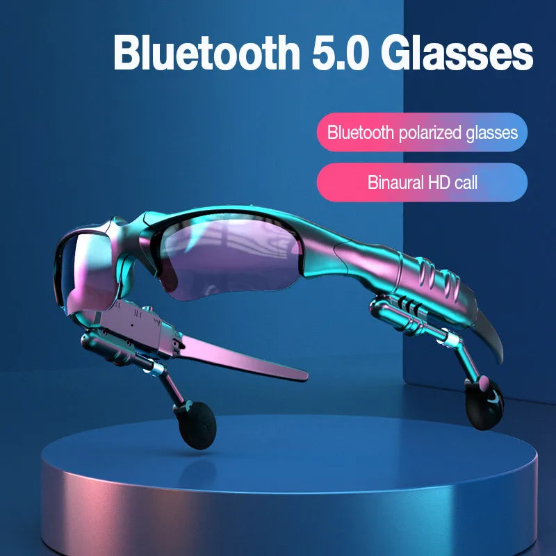 5.0 Stereo Earphones Wireless Headset with Mic Smart Glasses Sunglasses for Driving Cycling Sports Noise Reduction Headphones