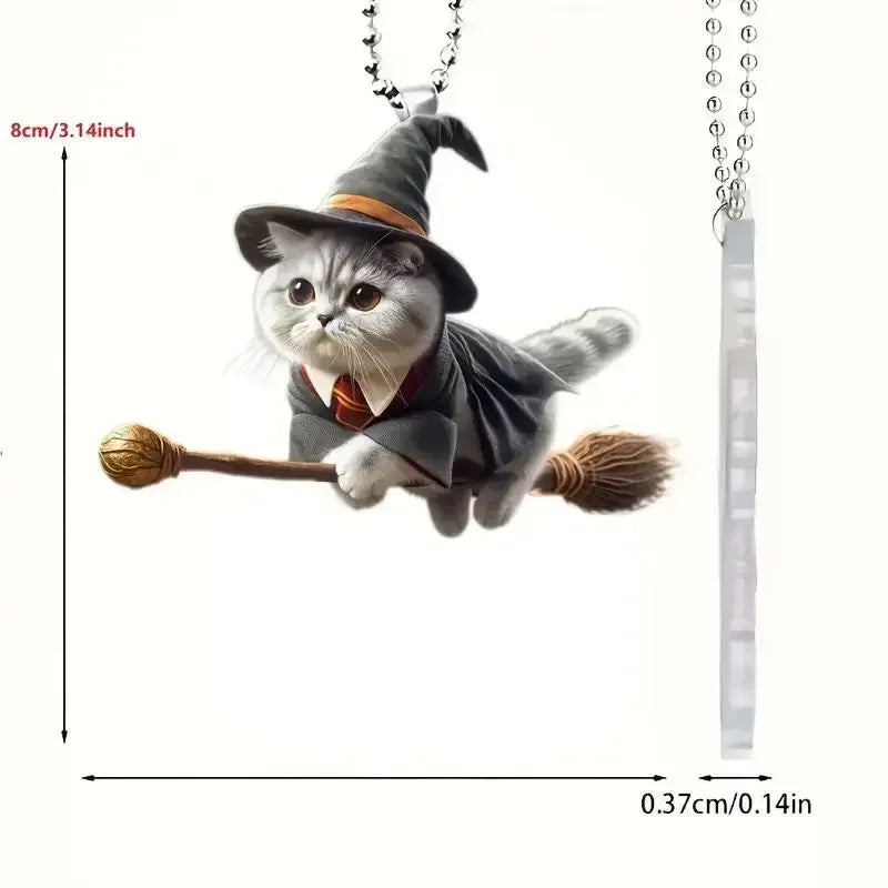 New Acrylic Flat Magic Cat Car Pendant Pendant