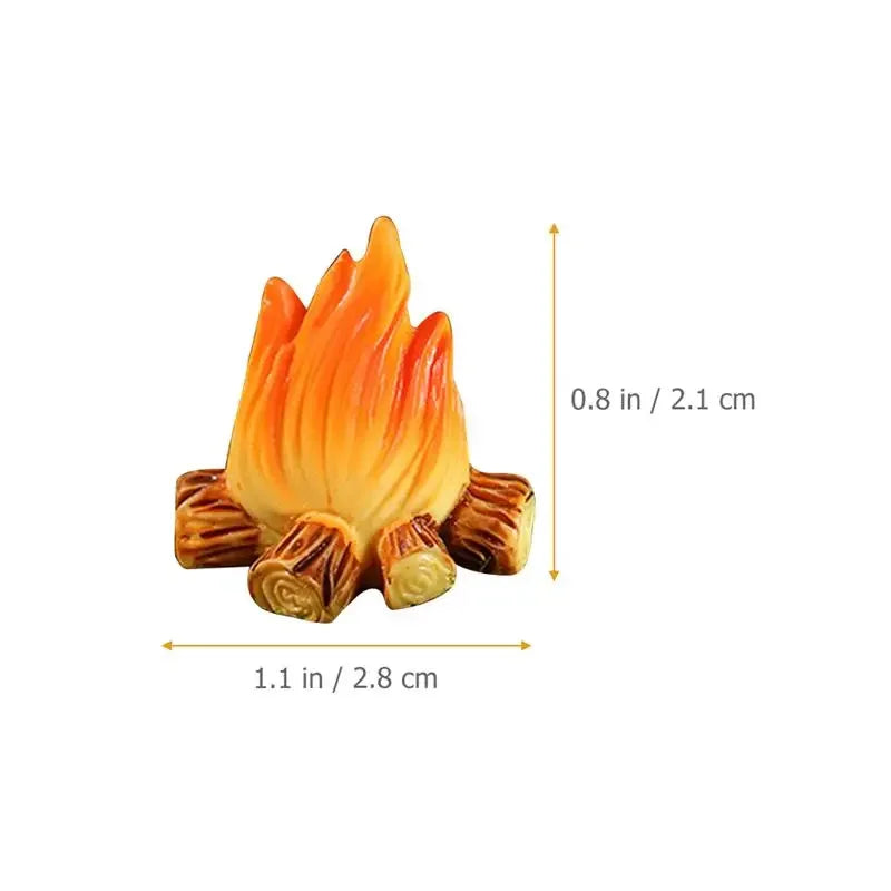 Resin Bonfire Model Miniature Decoration Campfire Toy Artificial Bonfire Resin Craft Ornament Campfire Miniature