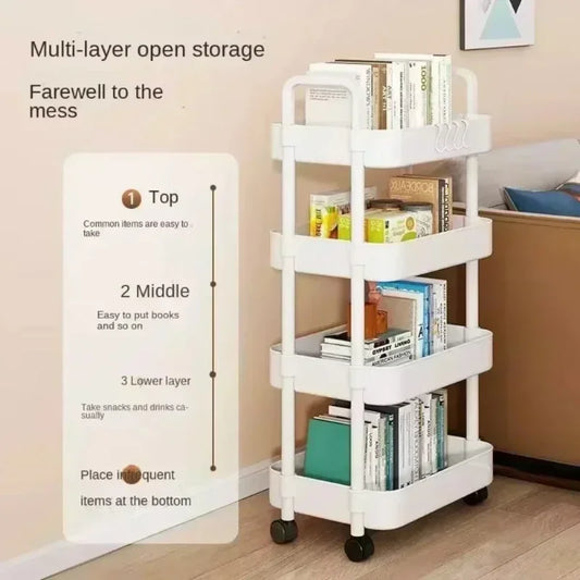 2025 Multi-Layer Trolley Rack Kitchen Floor Bedroom Baby Snacks Mobile Bathroom Bathroom Storage Storage Rack