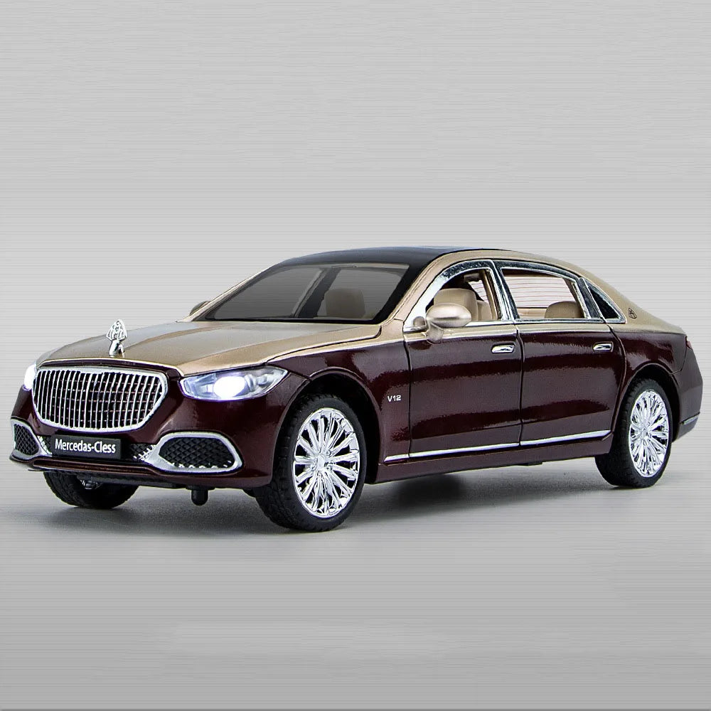 1:24 Maybach S680 GLE350 Car Toys Diecast Alloy Model Sound Light Pull Back Doors Opened Front Wheel Steering Vehices Kids Gift