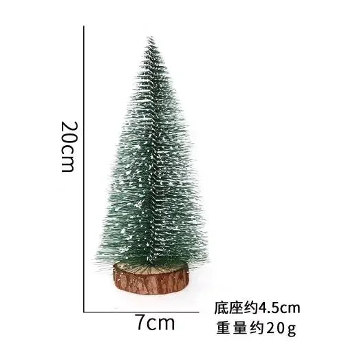 Mini Pine Christmas Tree Artificial Tabletop Decorations Festival Plastic Miniature Trees 2021 New Year Decorations for Xmas