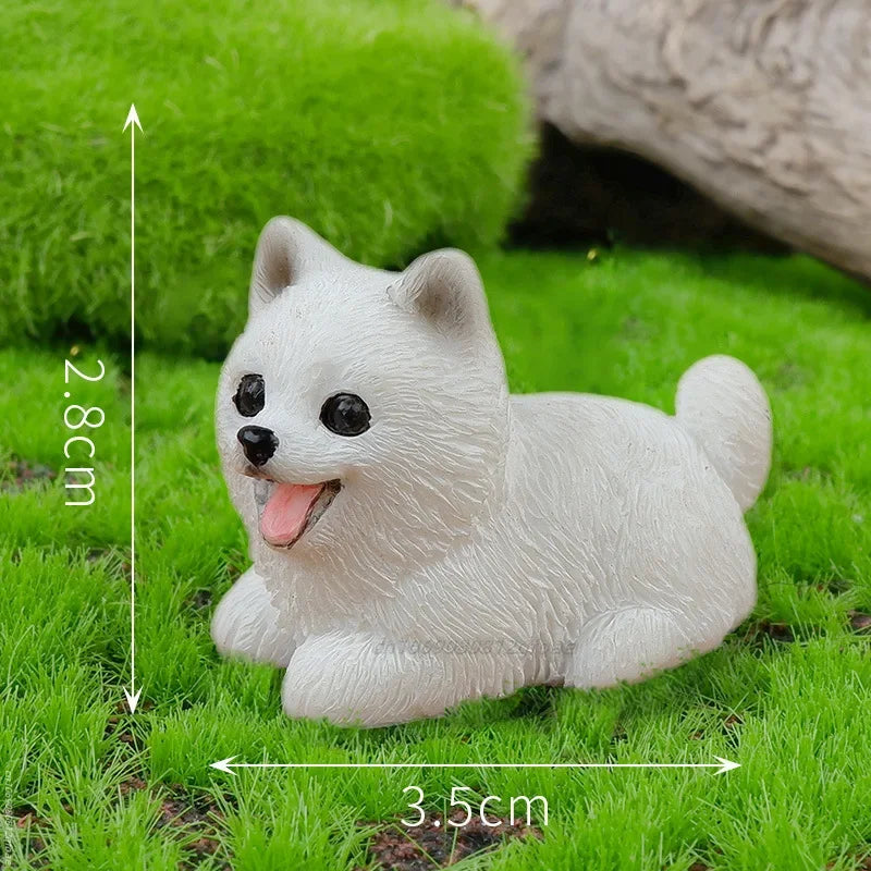 Resin Craft Miniature Figure Tiny For Bonsai Microlandscape Fairy Garden Decor Cute Small Dog Puppy Animal Decoration