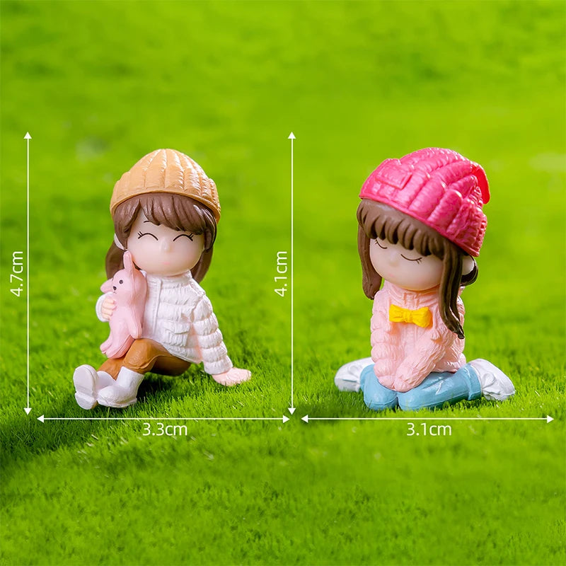 Mini Cute Figurines Couple lover Miniature Wedding Gift Miniature Landscape Ornaments Fairy Garden Bonsai DollHouse Decorations