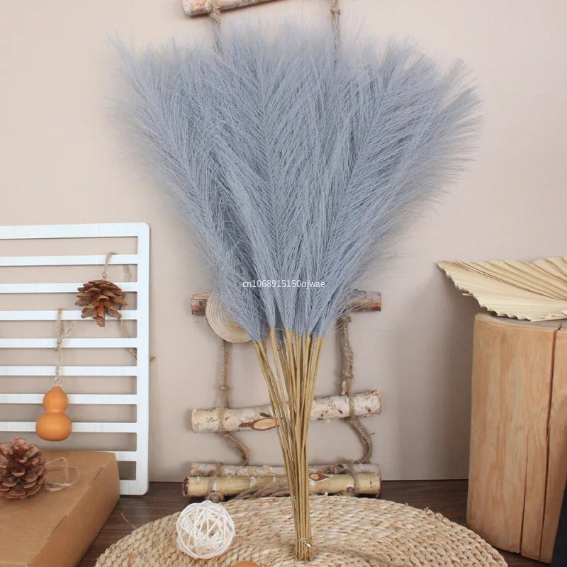 55CM Artificial Pampas Grass Flower Bouquet for Home Wedding Decoration DIY Party Bedroom Fake Plant Flowers Vase Decor ветки