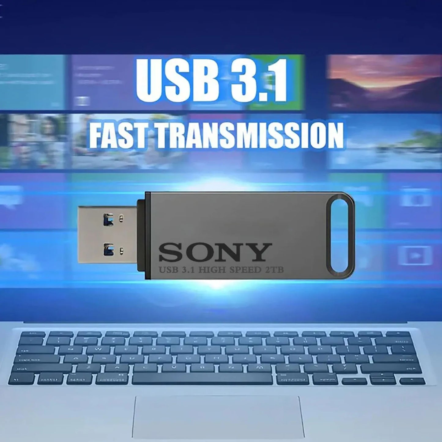 SONY High Speed PenDrive 2TB USB Flash Drive 1TB Metal Pendrive 512GB 256GB Portable Memoria USB Stick For Xiaomi Phone