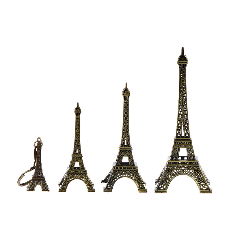 2024  Retro Paris Eiffel Tower Model Home Desk Bronze Metal Statue Figurine Decor Model Miniatures Travel Souvenirs Decorations