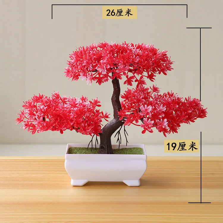 1pc Artificial Plants Bonsai Small Tree Simulation Plants Fake Flowers Table Potted Ornaments Home Decoration Hotel Garden Decor