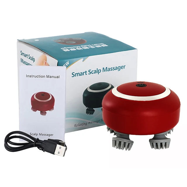 Electric Scalp Massager Pet Cat Head Massager Massage Claws Body Deep Tissue Kneading Vibration Roller Rechargeable Health Care