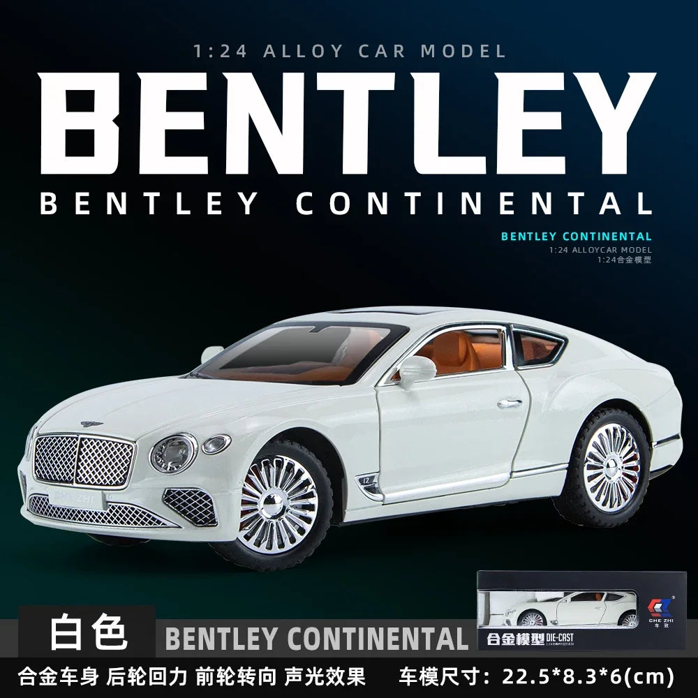 1/24 Bentley Continental GT Metal Vehicle Alloy Model Car Collection Simulation Diecast Toy Light Sound Toys For Children Kids