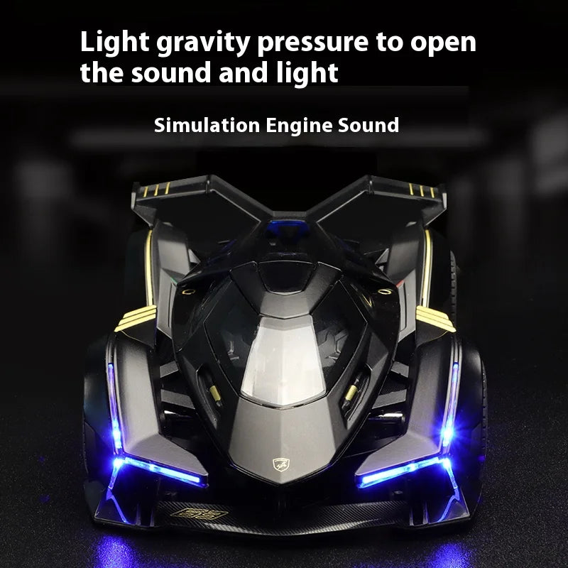 1:24 Lambo V12 GT Metal Vehicle Alloy Sport Car Diecast Car Model Sound And Light Toy Computer Desktop Ornament Collection Gift