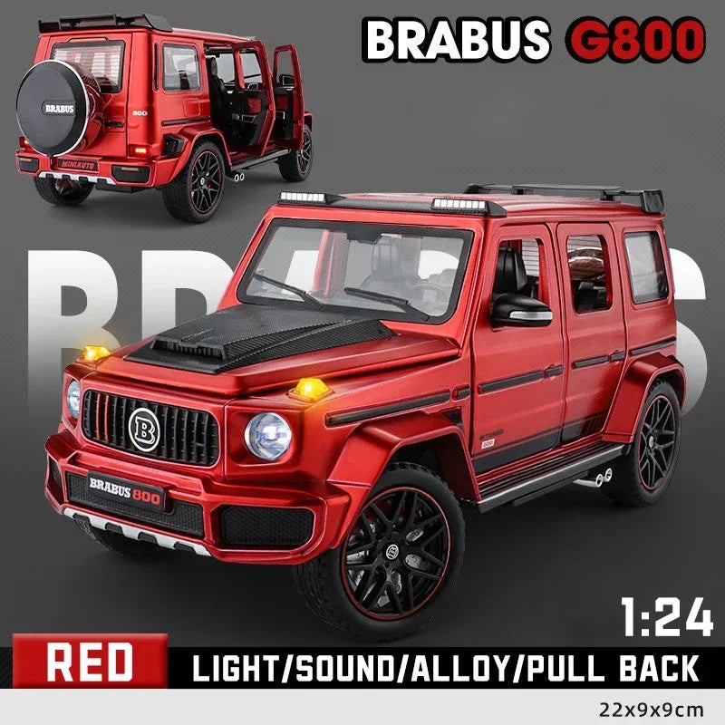 1:24 Mercedes Benz BRABUS G800 High Simulation Diecast Metal Alloy Model car Sound Light Pull Back Collection Kids Toy Gift