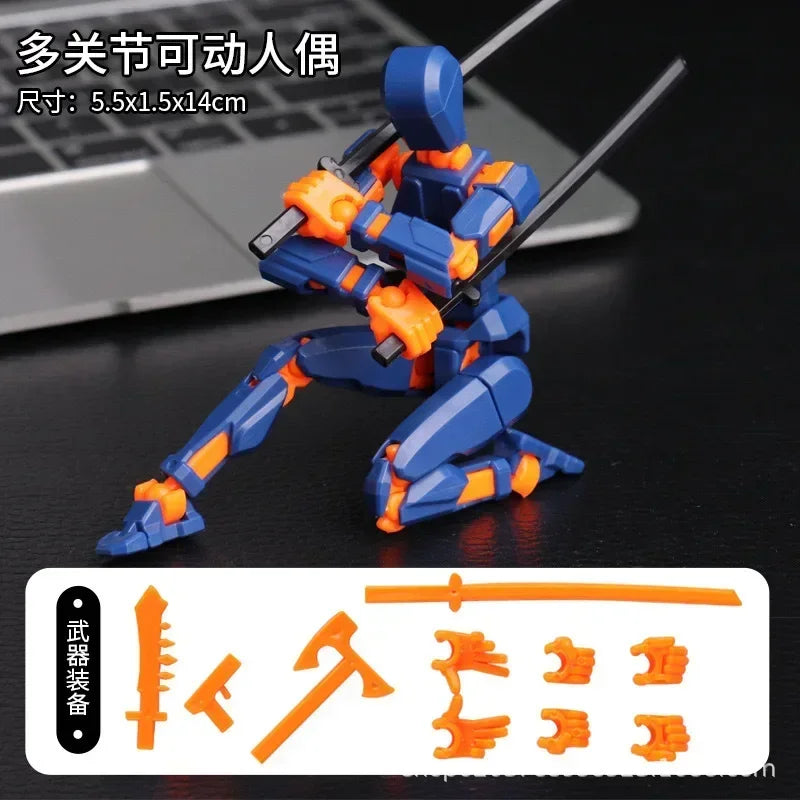 3D Printed Multi-Jointed Movable Shapeshift Robot Action Figure Full Articulation for Stop Motion Animation Miniatures Crafts