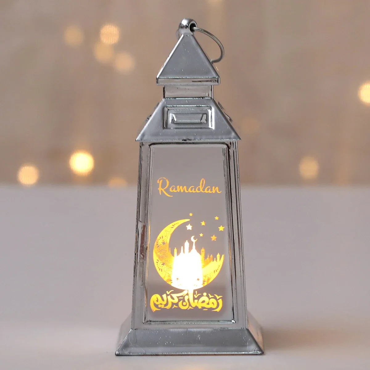 Starry Moon Candle Wind Lamp Ramadan Decoration for Home Led Lantern Ornament Eid Mubarak Party Islamic Muslim Decors Supplies