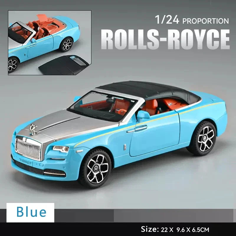 1:24 Rolls Royce Dawn Car Model Simulation Alloy Convertible Sports Car Sound And Light Pull Back Toy Car Boy Collection Gift