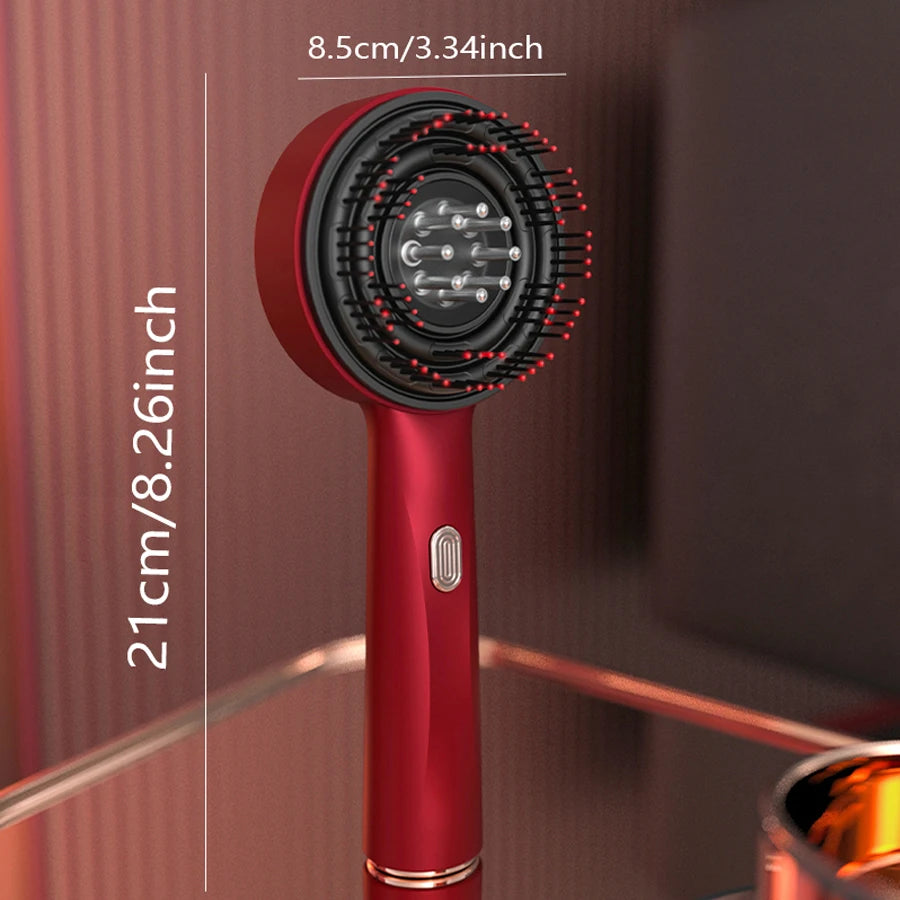 1pc Head Massager Vibration Massage Comb Red Light Therapy Hair Growth Massage Scalp Brush Anti Hair Loss Liquid Oil Hair Care