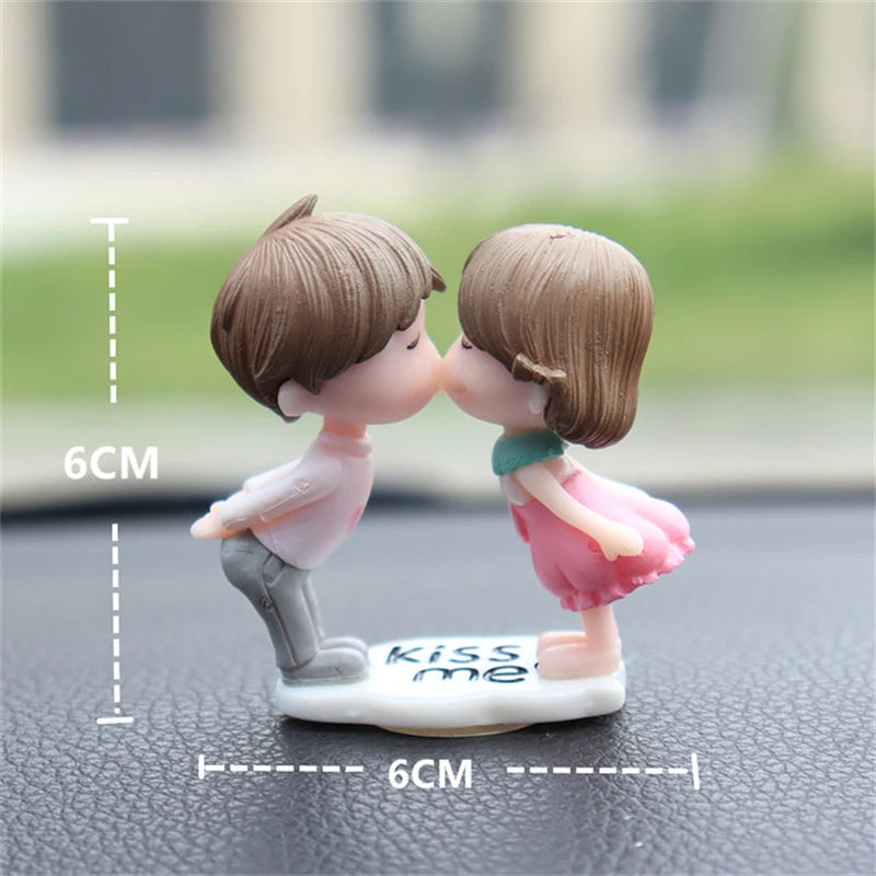 Car Decoration Cute Cartoon Couples Figure Figurines Balloon Home Ornament Auto Interior Dashboard Accessory For Girls Gifts