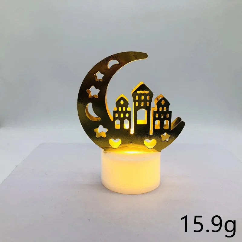 Eid Mubarak LED Candle Small Light Ramadan Kareem Decoration Home Islamic Muslim Festival Party Decoration Eid Al-Fitr Supplies