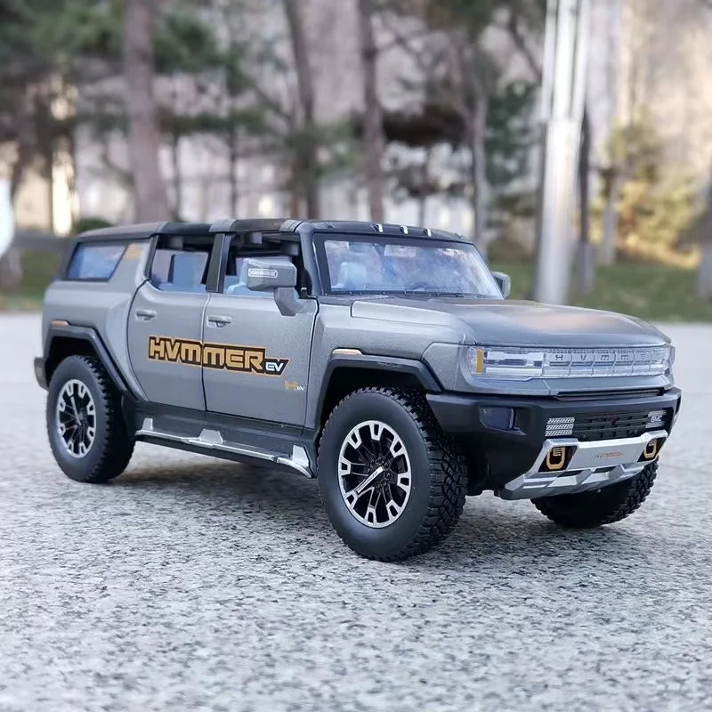 1:24 HUMMER EV New Energy Car Alloy Model Diecasts Metal Off-road Vehicles Car Model Simulation Sound Light Collection Kids Gift